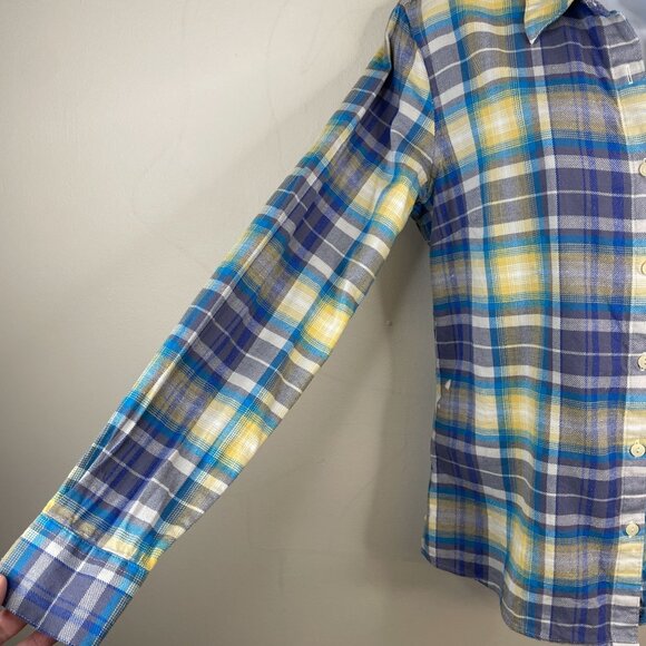 Patagonia Womens Flannel Shirt Top Size 4 Organic Cotton Plaid Hiking Camping - Picture 7 of 15